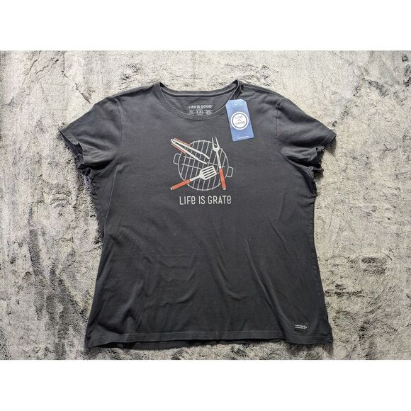 Life Is Good Tops - Life Is Good Short Sleeve Shirt Women's Size XXL Gray